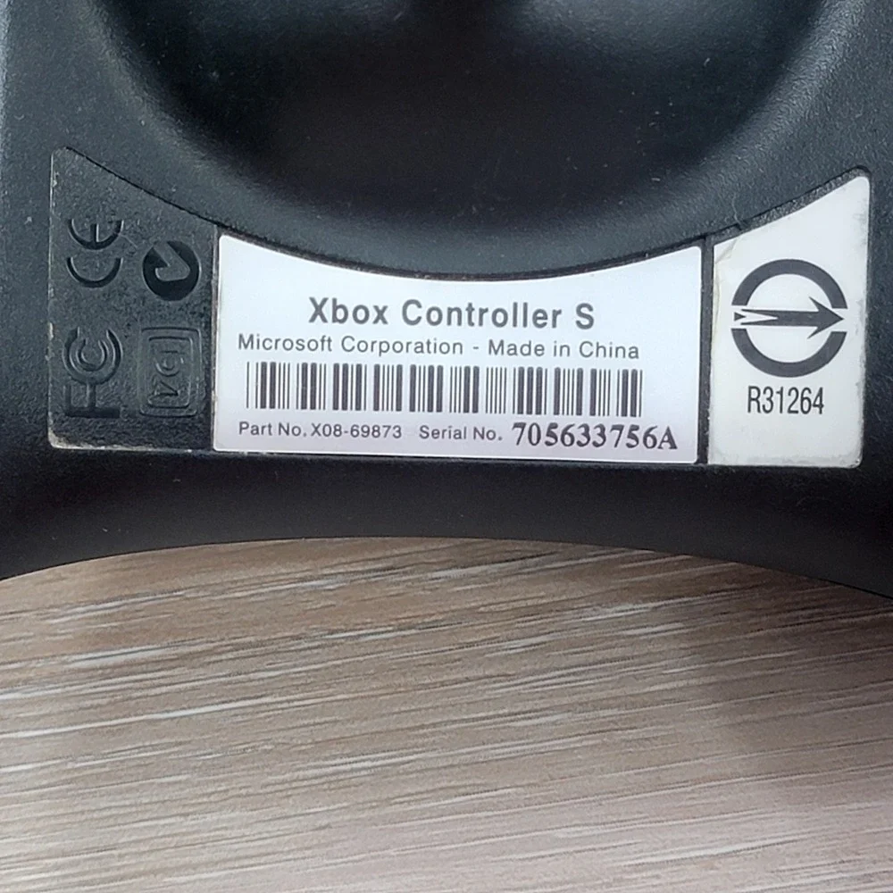 Microsoft Xbox Controller S Black Wired Gamepad Original OG Console X08-69873
